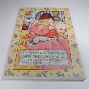 Mary Engelbreit Mother & Child Wood Plaque Nursery Child's Room Yellow Pink